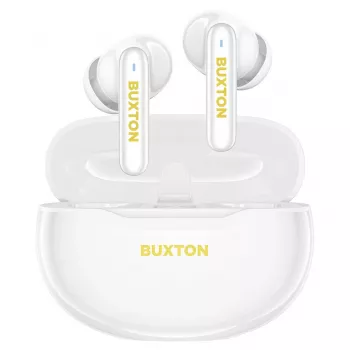 Buxton BTW 7200 White Tuya - In-Ear True Wireless Stereo (TWS) Bluetooth 5.1 ausinės su įkrovimo dėklu, IPX4, balta