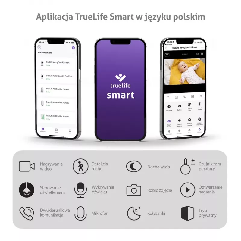 TrueLife NannyCam S3 išmanusis kūdikio stebėjimo prietaisas