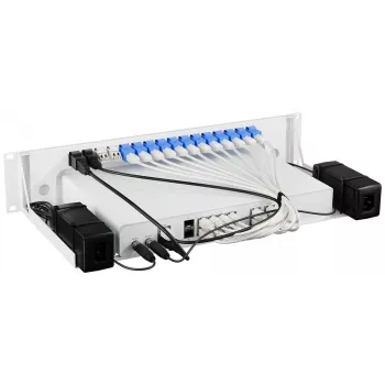 Rackmount.IT RM-SR-T16 Rack Mount Kit, skirtas SonicWall TZ300, TZ400, TZ500, TZ600, SOHO, NSA 2600, NSA 3600, NSA 4600, NSA 5600, NSA 6600 - 1U 19 colių plieninis tvirtinimo laikiklis su jungiamaisiais kabeliais