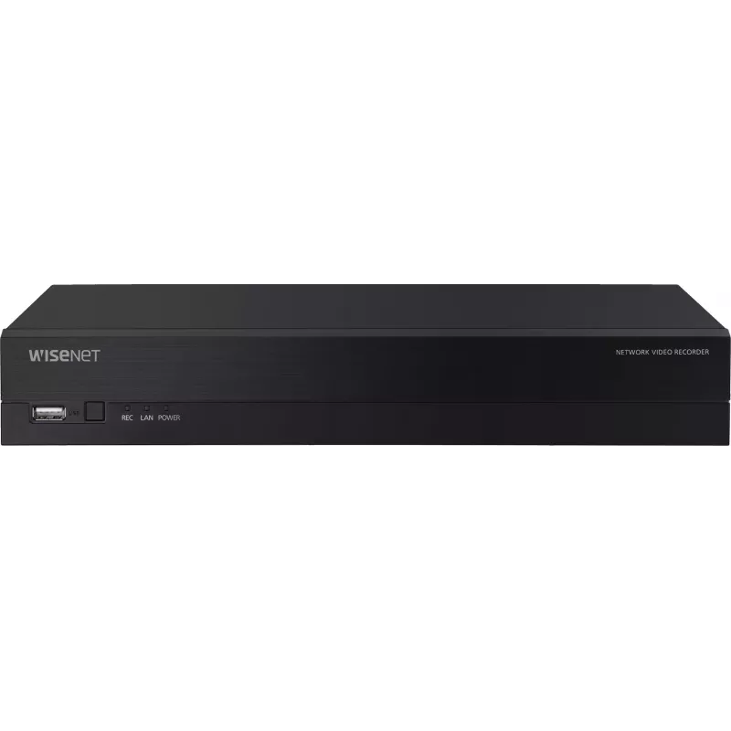 Hanwha Vision tinklo vaizdo registratorius 8 IP kanalai H.265 60Mbps be HDD HDMI PoE Switch