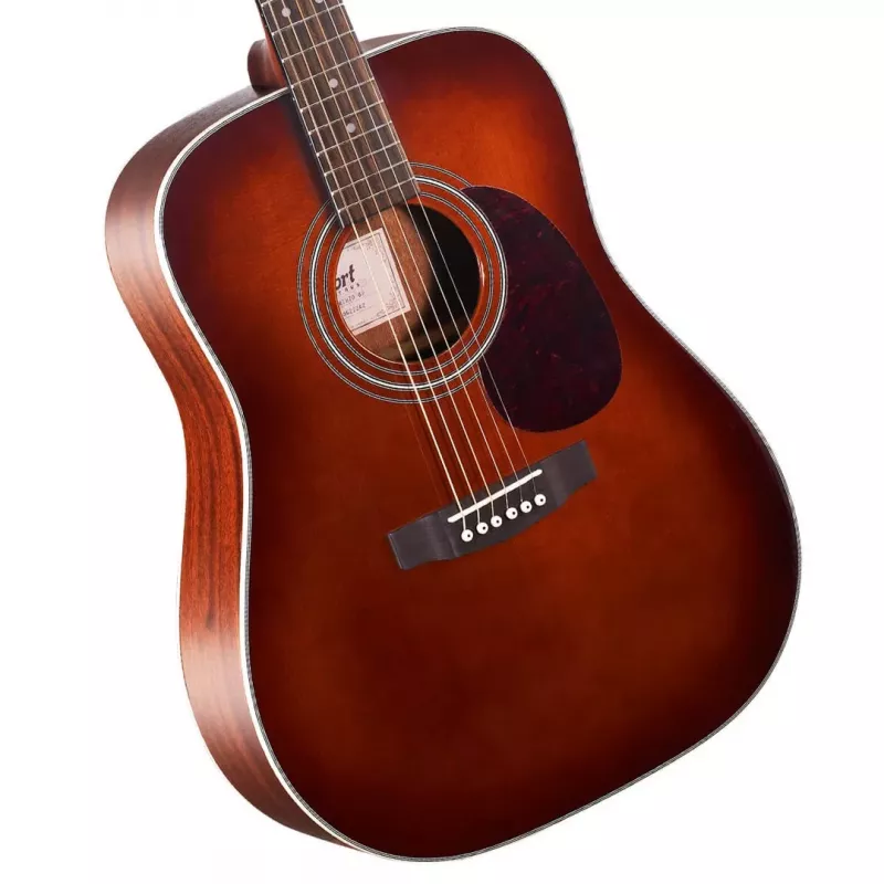 Cort Earth 70 BR akustinė gitara – dreadnought, vientisa Sitkos eglės viršutinė dalis, raudonmedžio galinė dalis ir šonai, natūralus satinas