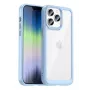 iLike Apple iPhone 14 Pro Max kietas dėklas su gelio rėmeliu permatomai mėlynas