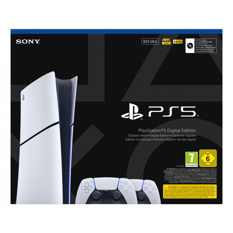 Sony PlayStation 5 Digital Edition Slim Console (CFI-2116B01Y) su DualSense belaidžiu valdikliu - balta