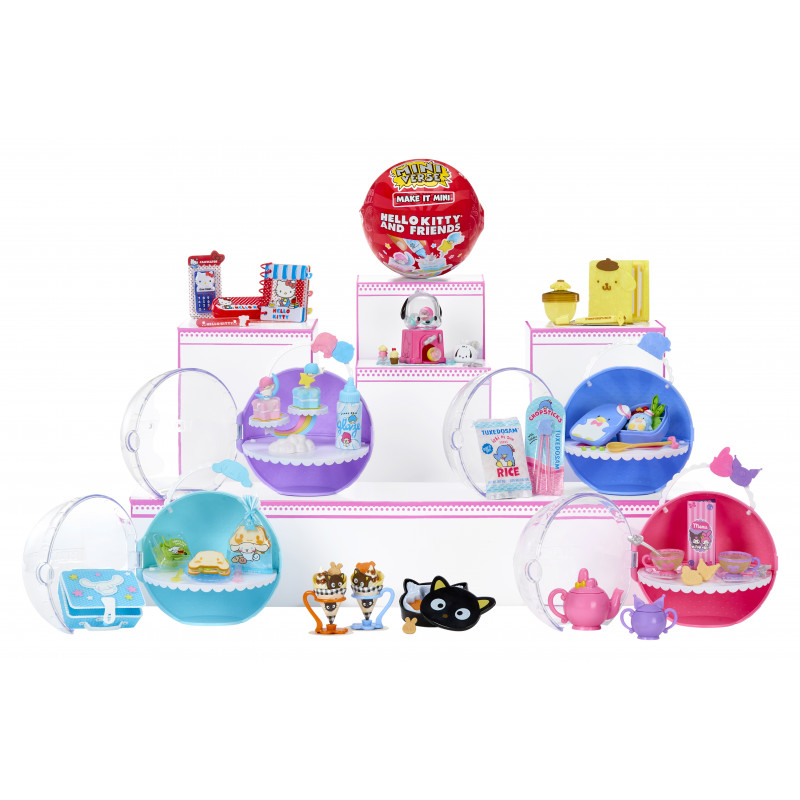 MGA's Miniverse - Make It Mini SANRIO Hello Kitty Series 4 aklosios kapsulės „pasidaryk pats“ amatų rinkinys
