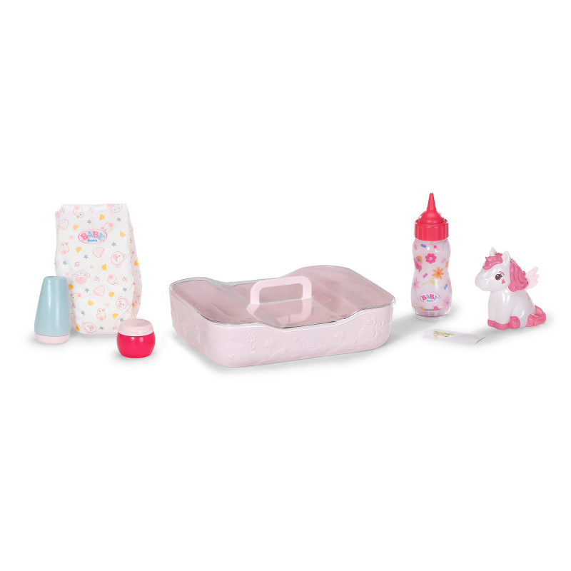 ZAPF CREATION BABY born Schlafenszeit rinkinys – 3 dalių lėlės pižama, kepuraitė ir čiulptukas 43 cm lėlėms