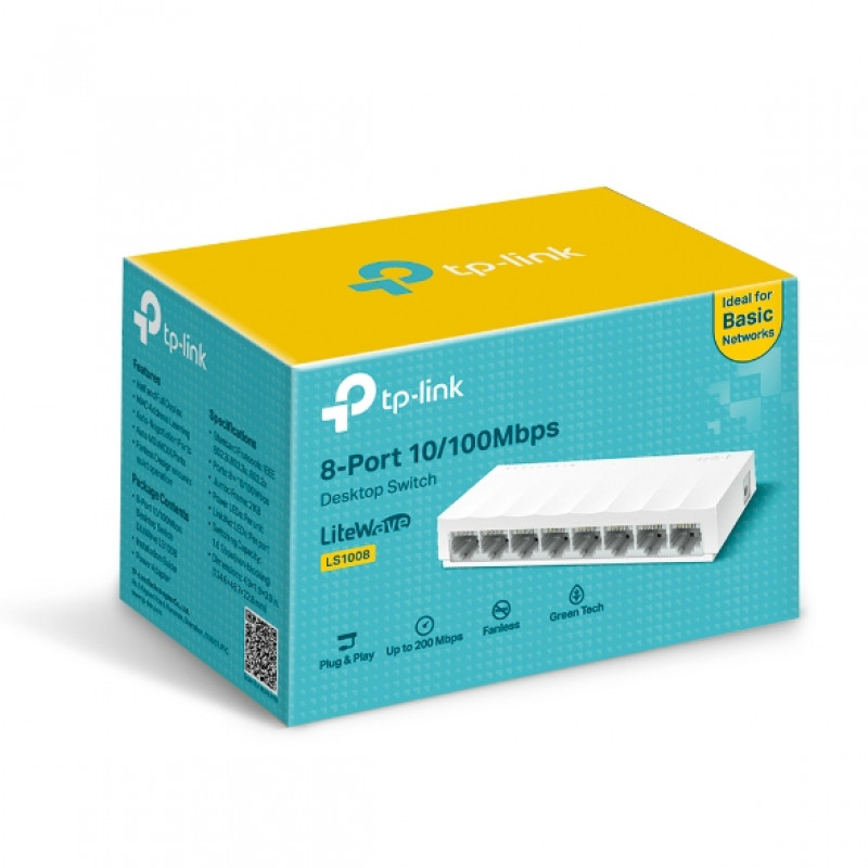 TP-Link TL-LS1008 8 prievadų 10/100Mbps stalinis tinklo jungiklis