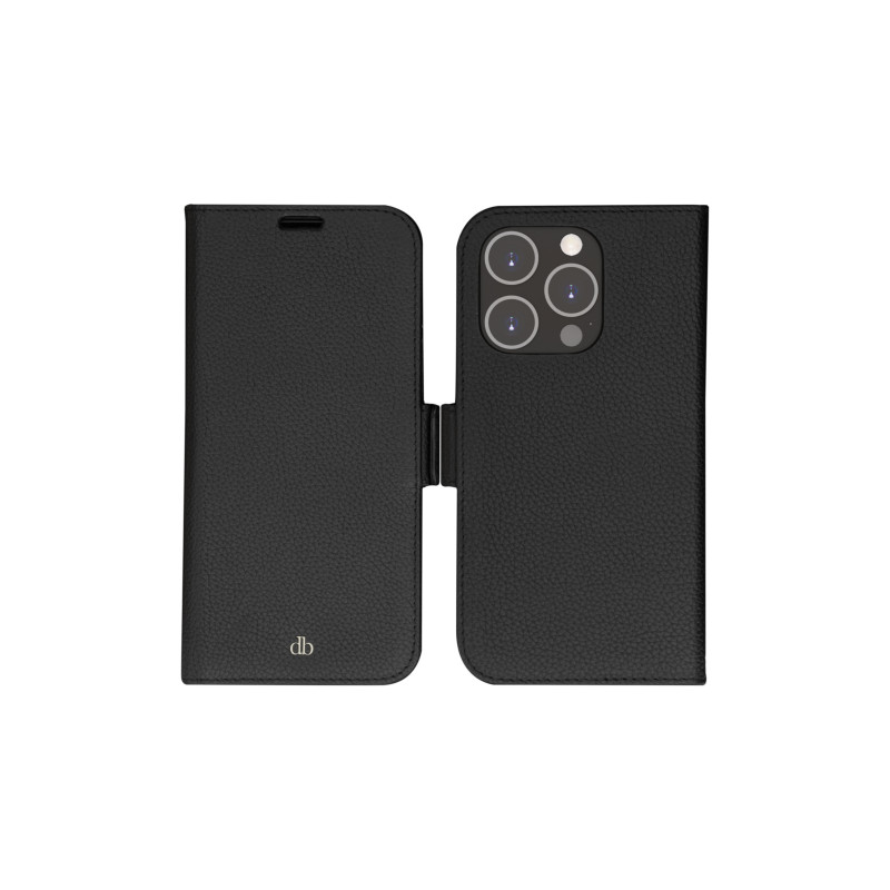dbramante1928 New York 2-in-1 piniginės dėklas, skirtas iPhone 14 Pro - juodos spalvos