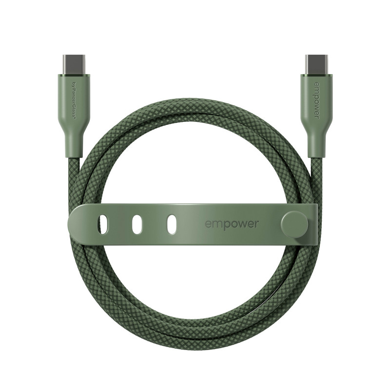 PanzerGlass Racing 60W USB-C į USB-C laidas 1,2 m žalias