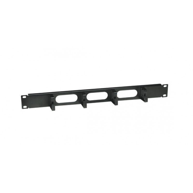 Intellinet 204279 19 inch 1U stovo kabelių tvarkyklė su 4 kabliukais, 48 mm gylio, juoda