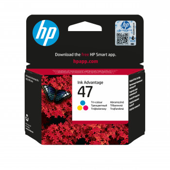HP 47 trijų spalvų originali rašalo kasetė - 14 ml (žydra, rausvai raudona, geltona)