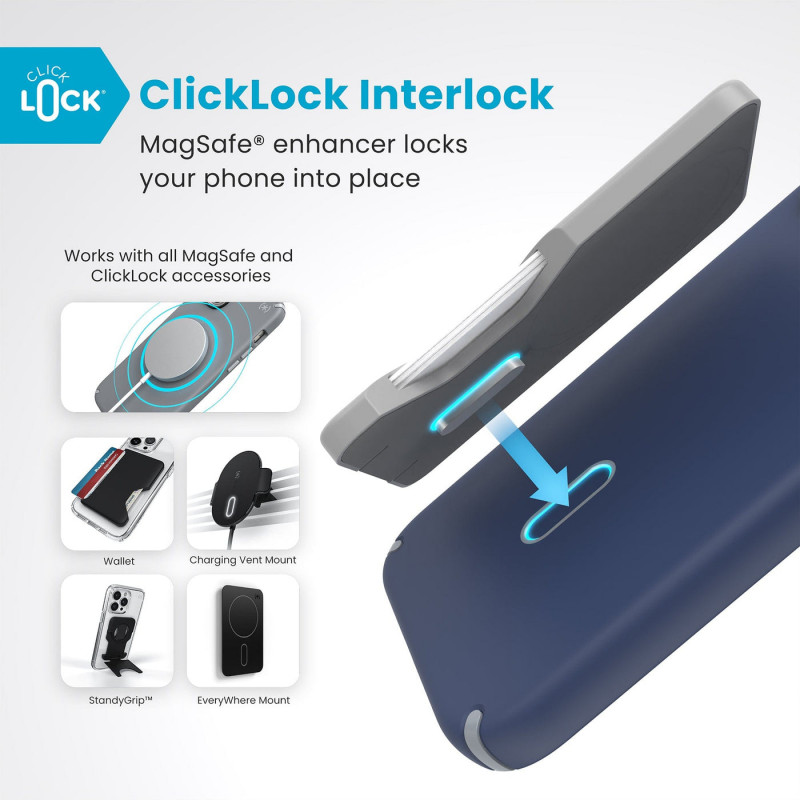 Speck Presidio2 Pro ClickLock & MagSafe dėklas, skirtas iPhone 16 Plus - tamsiai mėlynas