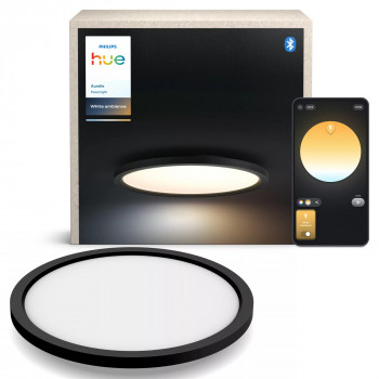 Philips Hue Aurelle apvalus LED skydinis šviestuvas juodas - išmanus lubinis LED šviestuvas, White Ambiance, 2200 lm, Bluetooth ir Zigbee