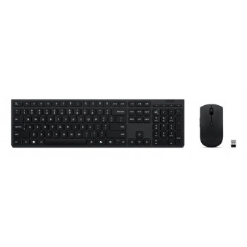 Lenovo Professional belaidė klaviatūra ir pelės rinkinys - danų išdėstymas, 1600 DPI, 2,4 GHz, juoda