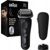 Braun Series 9 Sport 9110s elektrinis skustuvas, šlapias ir sausas, SyncroSonic technologija, 5 skutimo elementai, 60 min veikimo laikas, LED ekranas, precizinis trimeris, juodas/pilkas