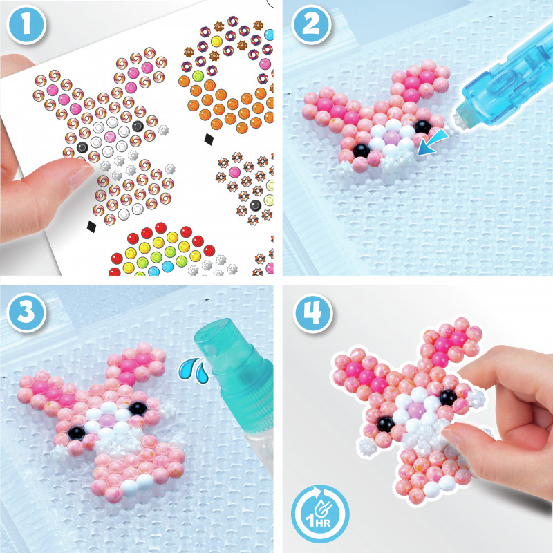 EPOCH Aquabeads Craft Studio pradinis rinkinys – daugiau nei 800 vandens aktyvuojamų karoliukų 12 spalvų, daugkartinio naudojimo dėliojimo padėklas, karoliukų rašiklis ir purkštuvas, be šilumos ar klijų, kūrybinis karoliukų meno rinkinys vaikams nuo 4 met