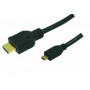 LogiLink didelės spartos HDMI kabelis su eternetu, HDMI Type A vyriškas į Micro HDMI Type D vyrišką, 1,5 m, juodas