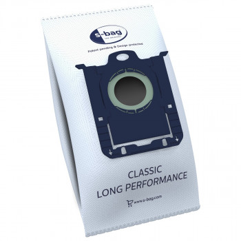 AEG GR201SM s-bag Classic Long Performance dulkių siurblio maišeliai, 8 vnt. pakuotė, mėlyni/balti, skirti VX4 serijai 900 168 824