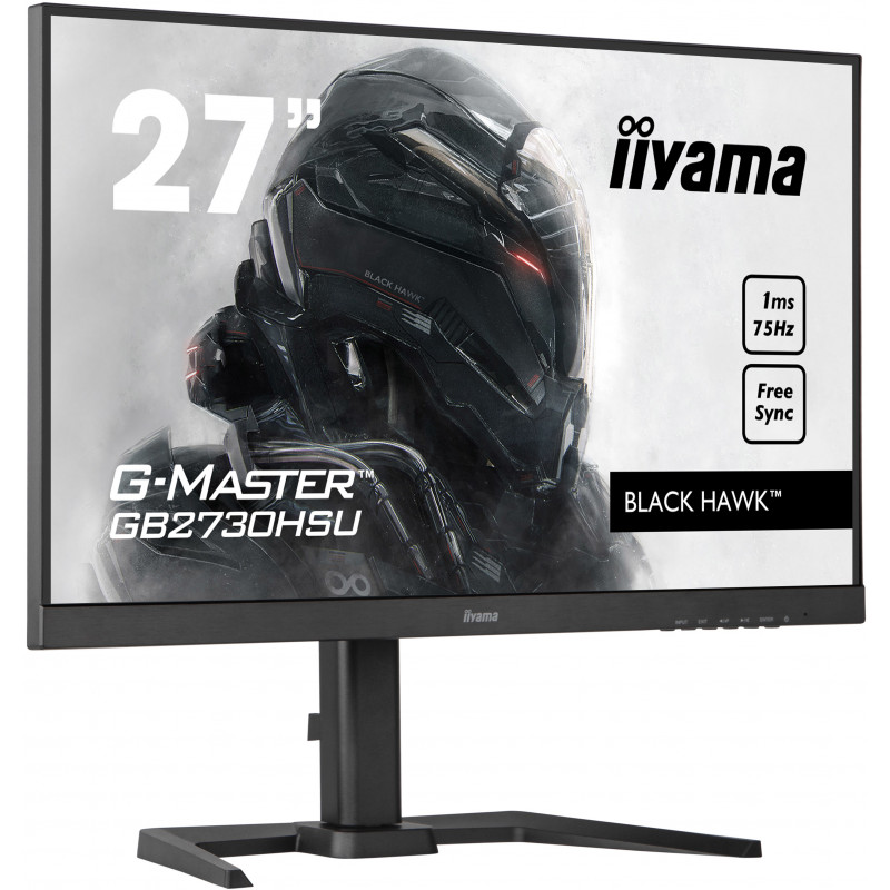 Iiyama G-MASTER Black Hawk GB2730HSU-B5 27 colių Full HD TN žaidimų monitorius su 75Hz, 1ms, FreeSync, reguliuojamu aukščiu