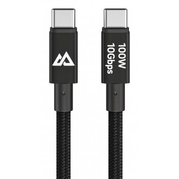 BLACK ROCK USB-C į USB-C įkrovimo ir duomenų perdavimo kabelis, 100 W Power Delivery, 10 Gbit/s, 1,2 m, juodas 00201765