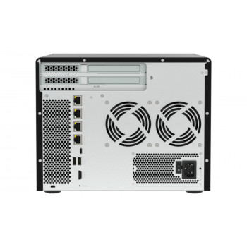 QNAP TVS-H877AX-R5-16G 8 skyrių QuTS hero NAS, AMD Ryzen V1500B, 16GB RAM, 2x2.5GbE, 2U montuojamas į stelažą
