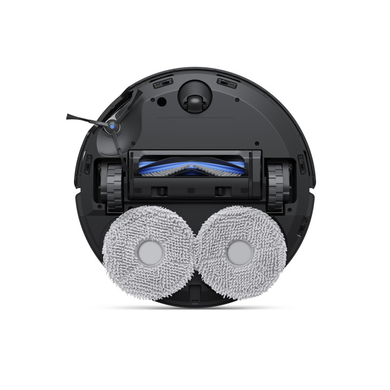 Ecovacs Deebot T50 Omni robotinis dulkių siurblys su automatinio ištuštinimo stotimi, 8000 Pa siurbimo galia, šlapio šluostės plovimo karštu vandeniu funkcija, TrueMapping 2.0, AIVI 3D 2.0, juodas DDX57