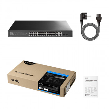 Cudy GS1028ES2 26 prievadų Gigabit Ethernet komutatorius su 2 Combo SFP