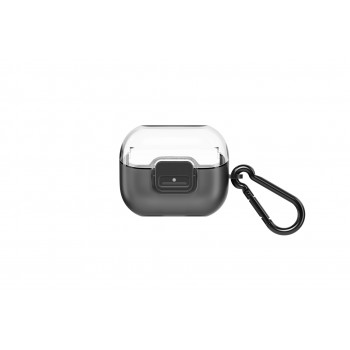 Samsung Galaxy Clip dėklas Buds 3 Pro ausinėms, permatomas TPU apsauginis dangtelis su karabinu GP-FPR630HICBW