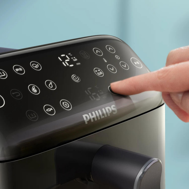 Philips Ovi Stacked Dual Basket 4000 oro gruzdintuvė 9L 2700W juoda ir sidabrinė NA461/00