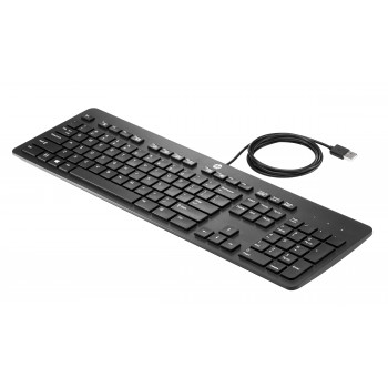 HP Business Slim USB klaviatūra - ispanų QWERTY, atspari išsiliejimui, juoda
