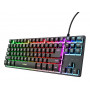 Trust Gaming GXT833 THADO TKL žaidimų klaviatūra - be skaitmenų bloko, metalinė viršutinė plokštė, daugiaspalvis LED apšvietimas, membrana, laidinė USB