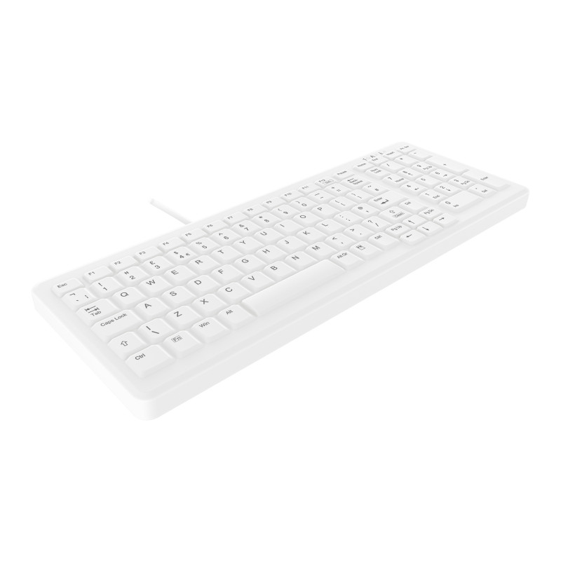CHERRY Active Key MedicalKey AK-C7000F-U1-W/UK laidinė USB klaviatūra, balta/šviesiai pilka, IP68 sandari, dezinfekuojama