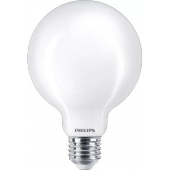 Philips LED Classic 60W G93 E27 šiltai balta matinė nereguliuojamo ryškumo rutulio formos lemputė
