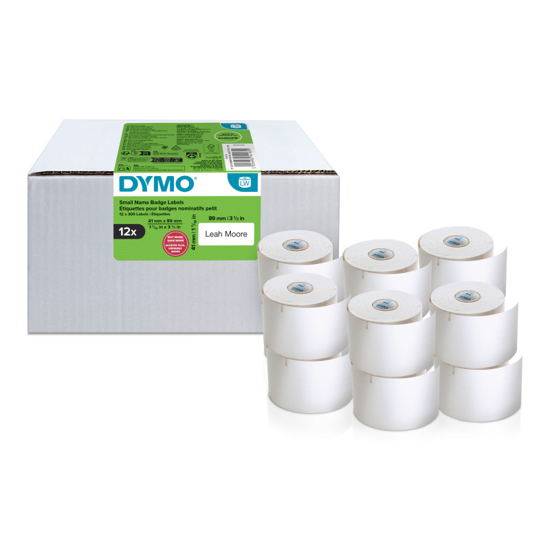 DYMO LabelWriter vardinių ženklų etiketės, 89 x 41 mm, baltos, nuimamos lipniosios, 150 etikečių (2234183)