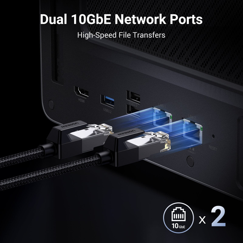 Ugreen NASync DXP6800 Pro 6 skyrių NAS sistema, Intel Core i5-1235U, 8GB DDR5, 2x10GbE + 2x2.5GbE, 2xM.2 NVMe, 2xUSB3.2 Gen2, HDMI, PCIe 4.0 25899