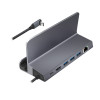 LogiLink UA0408 USB-C doko stotis su planšetinio kompiuterio laikikliu, HDMI 4K@60Hz, 100W PD, Gigabit Ethernet, sidabrinė