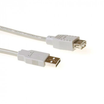 ACT SB2199 USB 2.0 prailginimo kabelis 1m dramblio kaulo spalvos USB-A vyriškas į USB-A moterišką
