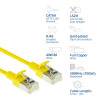 ACT Geltonas 1,5 m LSZH S/FTP CAT6A plonas pataisos kabelis su apsauginiais RJ45 (DB7851)