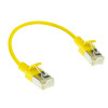 ACT DC7830 Geltonas 0,15 m LSZH U/FTP CAT6A Datacenter Slimline tinklo kabelis su apsauga nuo užkabinimo RJ45