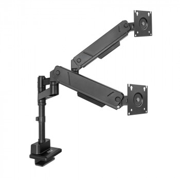 ACT AC8330 Office Solid Pro dviejų monitorių laikiklis, dujų spyruoklė, stiebo tvirtinimas, iki 34"