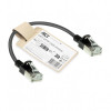 ACT juodas 0,15 m LSZH S/FTP CAT7 plonas tinklo kabelis su apsauga nuo užkabinimo ir RJ45 jungtimis (DF7930)