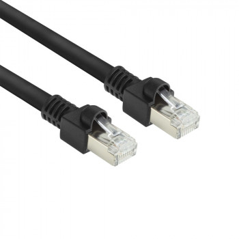 ACT FB8520 20 m S/FTP Cat.7 PUR tinklo kabelis, be užkabinimų RJ45, juodas