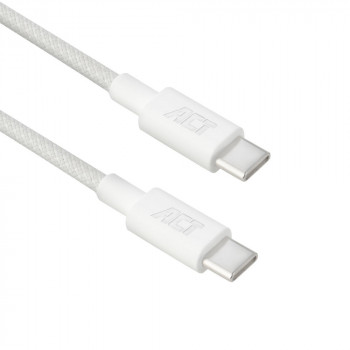 ACT USB 2.0 240W įkrovimo/duomenų kabelis USB-C į USB-C, baltas, 1 m (AC3084)