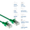 ACT Žalias 7m LSZH S/FTP CAT6A plonas apsaugotas nuo užkabinimo tinklo kabelis su RJ45 jungtimis (DB7707)
