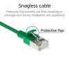 ACT Žalias 7m LSZH S/FTP CAT6A plonas apsaugotas nuo užkabinimo tinklo kabelis su RJ45 jungtimis (DB7707)