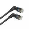 ACT DD1910 CAT6A U/FTP plonas pataisymo kabelis, 10m, juodas, kampuotas 360° pasukamas RJ45