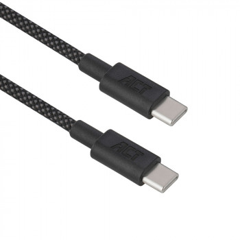 ACT USB 2.0 60W įkrovimo/duomenų kabelis USB-C į USB-C, juodas, 2m (AC3083)