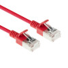 ACT raudonas 0,5 m LSZH S/FTP CAT6A plonas pataisymo kabelis su apsauginiais RJ45 (DB7500)