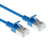 ACT Mėlynas 0,25 m LSZH S/FTP CAT6A plonas pataisymo kabelis su apsauginiais fiksatoriais ir RJ45 jungtimis (DB7652)