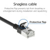 ACT juodas 2 metrų LSZH S/FTP CAT6A plonas tinklo kabelis su apsauginiais RJ45 jungtimis (DB7902)