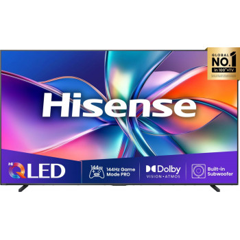 Hisense 98E7Q 98 colių 4K QLED išmanusis televizorius (Dolby Vision IQ, HDR10+, VIDAA U, Dolby Atmos, 4x HDMI, 2x USB, Wi-Fi, Bluetooth, DVB-T2/C/S2)